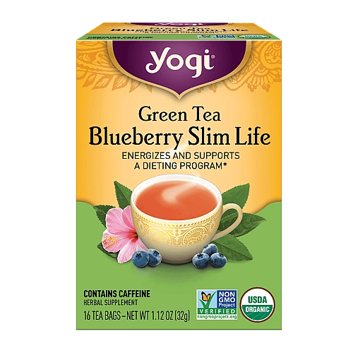 יוגי תה אוכמניות תה ירוק להרזיה 16 שקיקים - מבית Yogi Tea