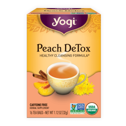 יוגי תה אפרסק דיטוקס מנקה ללא קפאין 16 שקיקים - מבית Yogi Tea