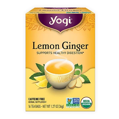 יוגי תה ג'ינג'ר לימון ללא קפאין 16 שקיקים - מבית Yogi Tea