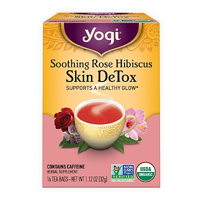 יוגי תה היביסקוס מנקה עור דיטוקס 16 שקיקים - מבית Yogi Tea