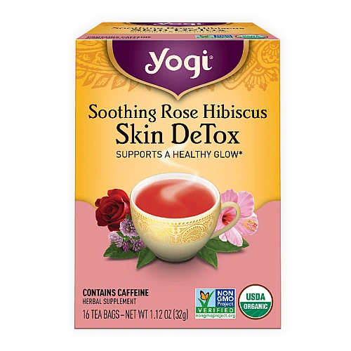 יוגי תה היביסקוס מנקה עור דיטוקס 16 שקיקים - מבית Yogi Tea