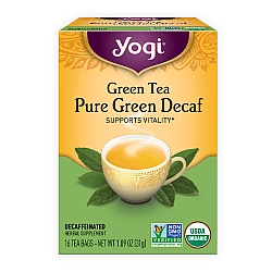 יוגי תה ירוק נטול קפאין ירוק טהור 16 שקיקים - מבית Yogi Tea