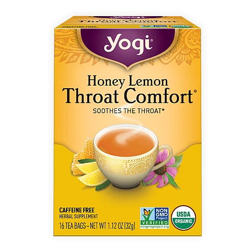 יוגי תה לימון דבש נוחות גרון ללא קפאין 16 שקיקים - מבית Yogi Tea