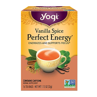 יוגי תה ממריץ תבלין וניל מכין קפאין 16 שקיקים - מבית Yogi Tea