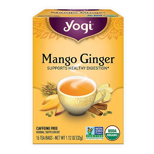 יוגי תה מנגו ג'ינג'ר ללא קפאין 16 שקיקים - מבית Yogi Tea