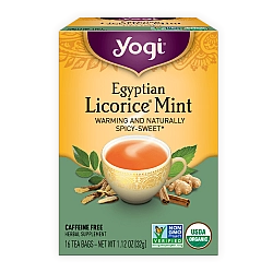 יוגי תה מנטה ליקריץ מצרי ללא קפאין 16 שקיקים - מבית Yogi Tea