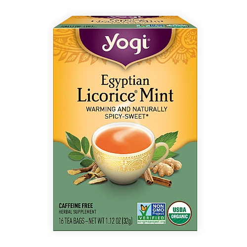 יוגי תה מנטה ליקריץ מצרי ללא קפאין 16 שקיקים - מבית Yogi Tea