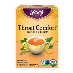 יוגי תה נוחות גרון ללא קפאין 16 שקיקים - מבית Yogi Tea