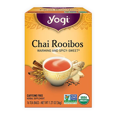 יוגי תה צ'אי רויבוס ללא קפאין 16 שקיקים - מבית Yogi Tea