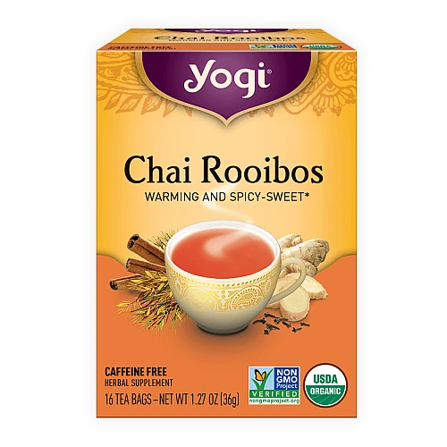 יוגי תה צ'אי רויבוס ללא קפאין 16 שקיקים - מבית Yogi Tea