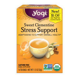 יוגי תה קלמנטינה מתוקה הרגעה טבעי ללא קפאין 16 שקיקים - מבית Yogi Tea