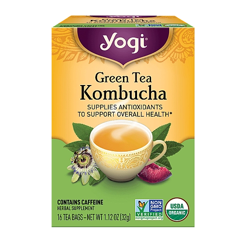 יוגי תה תה ירוק פטריית התה קומבוצ’ה 16 שקיקים - מבית Yogi Tea