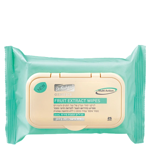 ד"ר פישר מגבוני תמצית פירות לניקוי יסודי ועדין של עור הפנים והעיניים 25 יחידות - מבית Dr. Fischer