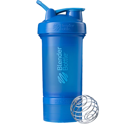 שייקר חכם מקצועי טורקיז באיכות גבוהה אחסנה לאבקה וכדורים עם קפיץ 650 מ"ל - Blender Bottle