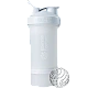 שייקר חכם מקצועי לבן באיכות גבוהה אחסנה לאבקה וכדורים עם קפיץ 650 מ"ל - Blender Bottle