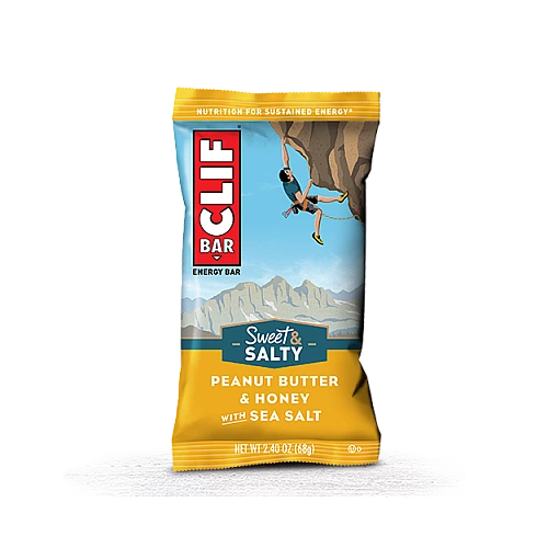 קליף בר חטיף אנרגיה אורגני - חמאת בוטנים ודבש עם מלח ים 68 גרם - 12 יחידות - מבית CLIF Bar