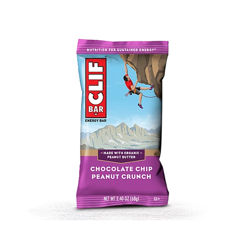 קליף בר חטיף אנרגיה אורגני - קראנץ שוקולד צ'יפ בוטנים 68 גרם - 12 יחידות - מבית CLIF Bar