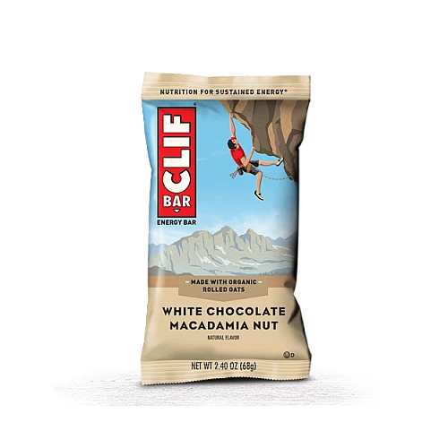 קליף בר חטיף אנרגיה אורגני - שוקולד לבן מקדמיה 68 גרם - 12 יחידות - מבית CLIF Bar
