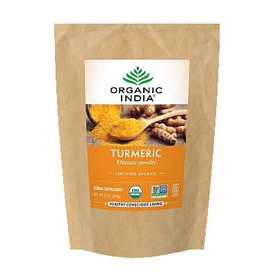 אורגניק אינדיה אבקת קנה שורש כורכום אורגני 454 גרם - מבית Organic India