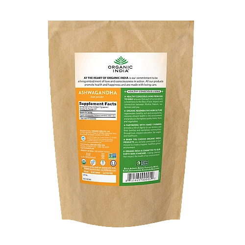 אורגניק אינדיה אבקת שורש אשווגנדה 454 גרם - מבית Organic India