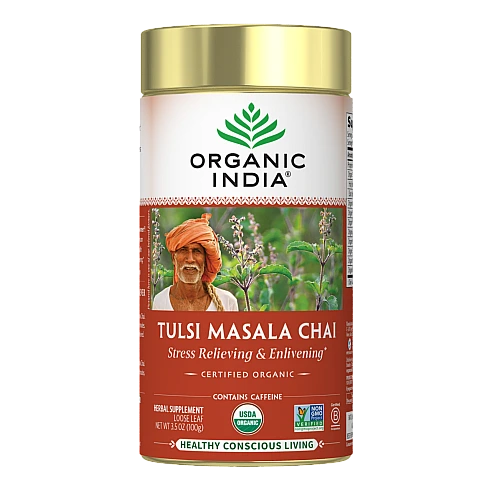 אורגניק אינדיה עלי תה טולסי צ'אי מסאלה 100 גרם - מבית Organic India