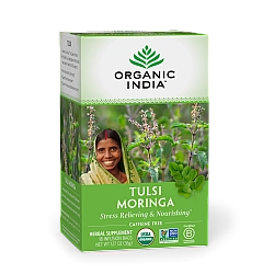 אורגניק אינדיה תה טולסי מורינגה נטול קפאין 18 שקיקים חליטה - מבית Organic India