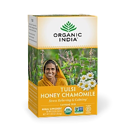 אורגניק אינדיה תה טולסי קמומיל דבש נטול קפאין 18 שקיקים חליטה - מבית Organic India