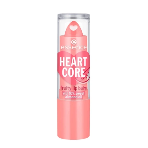אסנס תכשיר לטיפוח השפתיים ⁦HEART CORE Fruity Lip Balm With 10⁩ % ⁦Almond Oil⁩ בגוון ⁦03 WILD WATERMELON⁩ בתכולת 3 גרם