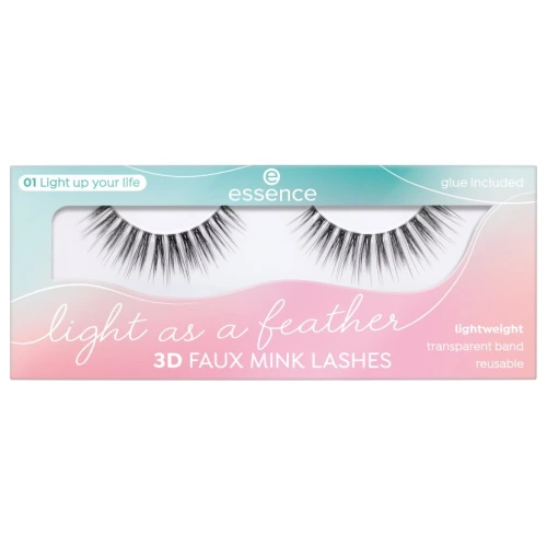 אסנס ריסים מלאכותיים 3⁦D FAUX MINK LASHES⁩ בגוון 01 - ⁦LIGHT UP YOUR LIFE⁩ בתכולת 1 ערכה