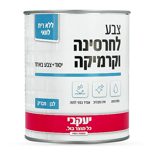 צבע לחרסינה וקרמיקה - לבן / 750 מ״ל / מבריק