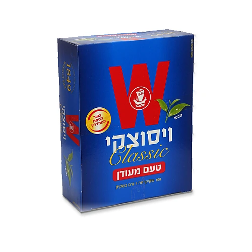 תה ויסוצקי קלאסי בטעם מעודן 100 שקיקים
