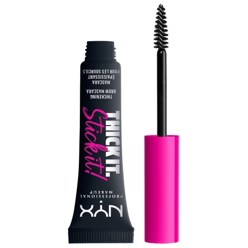 ניקס ⁦THICK IT STICK IT⁩  מסקרה לגבות למראה גבות מלאות גוון - ⁦BLACK 08⁩ בתכולת 7 מ״ל
