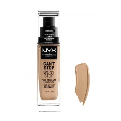 ניקס מייק אפ ⁦CAN'T STOP WON'T STOP⁩  בגוון ⁦SOFT BEIGE⁩ בתכולת 30 מ״ל