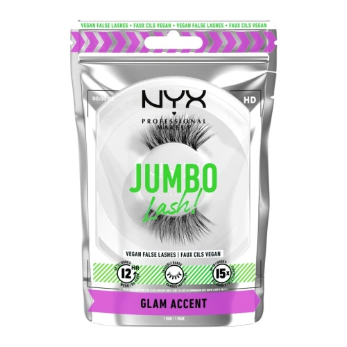 ניקס ריסים מלאכותיים ⁦JUMBO Lash! Vegan False Lashes⁩  בגוון ⁦GLAM ACCENT⁩ בתכולת 1 זוג