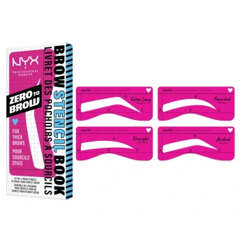 ניקס שבלונות לעיצוב גבות ⁦Zero To Brow⁩  בגוון ⁦FOR THICK BROWS⁩ בתכולת 4 יחידות