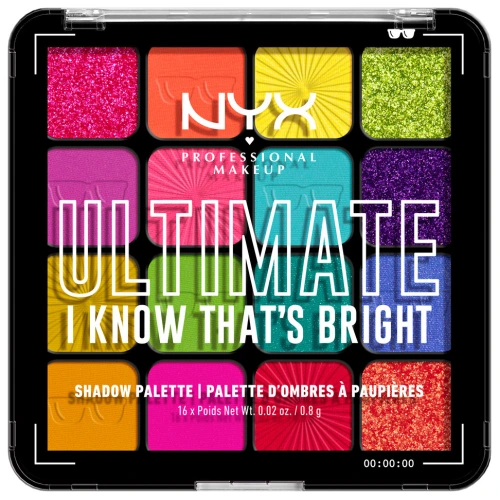 ניקס ⁦ULTIMATE⁩  פלטת צלליות לעיניים - ⁦I KNOW THAT'S BROGHT 04⁩ בתכולת 12.8 גרם