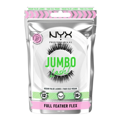 ניקס ריסים מלאכותיים ⁦JUMBO Lash! Vegan False Lashes⁩  בגוון ⁦FULL FEATHER FLEX⁩ בתכולת 1 זוג