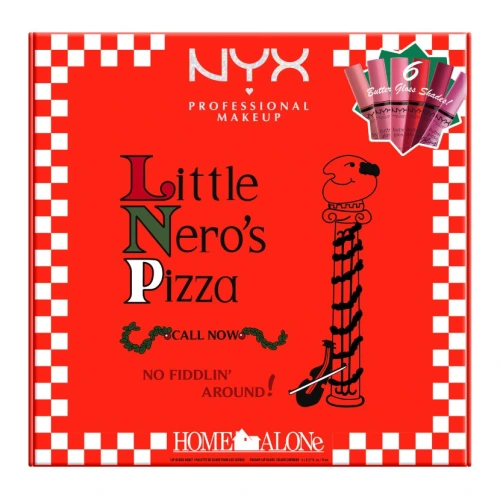 ניקס מארז איפור ⁦Home Alone - Little Nero's Pizza Lip Gloss Vault - Set of 6 Lip Glosses - 02⁩ בתכולת 48 מ״ל