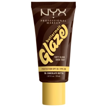 ניקס ⁦BUTTERMELT GLAZE⁩  מייק אפ טינט עד 24 שעות של לחות וגלואו לפנים - ⁦CHOCOLATE BUTTA 10⁩ בתכולת 30 מ״ל