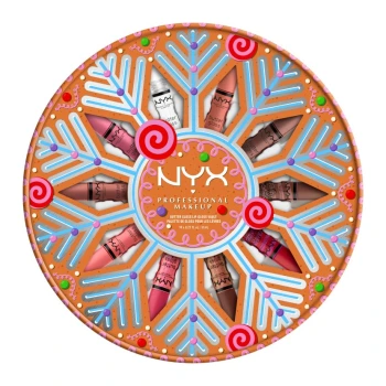 ניקס מארז איפור ⁦Holiday Sneak Peak - Butter Gloss Lip Vault - Set of 10 Creamy Lip Glosses - 10 x 8 ml⁩ בתכולת 80 מ״ל