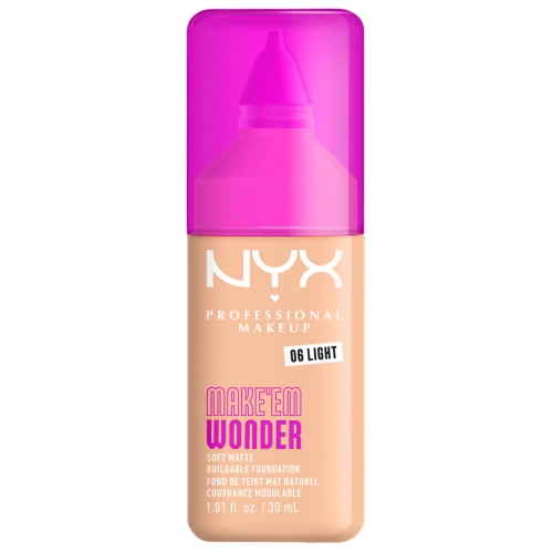 ניקס ⁦MAKE EM WONDER⁩  מייק אפ לגימור מאט טבעי ועמידות עוצמתית עד 24 שעות - ⁦LIGHT 06⁩ בתכולת 30 מ״ל