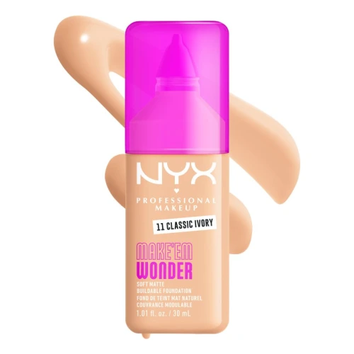 ניקס מייק אפ ⁦Make'em Wonder⁩  בגוון ⁦11 Classic Ivory⁩ בתכולת 30 מ״ל