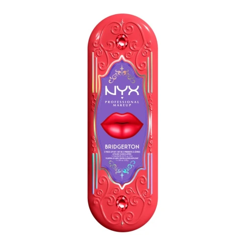 ניקס מארז איפור ⁦Bridgerton - 2 Piece Lip Kit - Lip Gloss⁩  + ⁦Lip Liner - 01⁩ בתכולת 2 יחידות