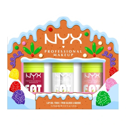 ניקס מארז איפור ⁦Holiday Sneak Peak - Lip Oil Trio - Gift Set of 3 Lip Oils - 3 x 4.8 ml⁩ בתכולת 14.4 מ״ל