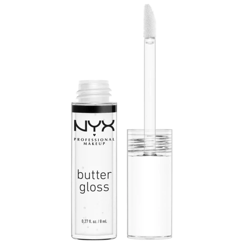 ניקס ⁦BUTTER LIP GLOSS⁩  גלוס מעניק גימור מבריק לשפתיים - ⁦SUGAR GLASS 54⁩ בתכולת 8 מ״ל