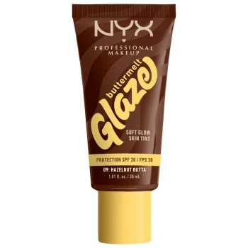 ניקס ⁦BUTTERMELT GLAZE⁩  מייק אפ טינט עד 24 שעות של לחות וגלואו לפנים - ⁦HAZELNUT BUTTA 09⁩ בתכולת 30 מ״ל