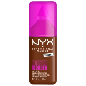 ניקס ⁦MAKE EM WONDER⁩  מייק אפ לגימור מאט טבעי ועמידות עוצמתית עד 24 שעות - ⁦COCOA 39⁩ בתכולת 30 מ״ל