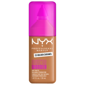 ניקס ⁦MAKE EM WONDER⁩  מייק אפ לגימור מאט טבעי ועמידות עוצמתית עד 24 שעות - ⁦GOLDEN CARAMEL⁩ בתכולת 30 מ״ל
