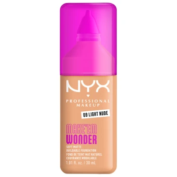 ניקס ⁦MAKE EM WONDER⁩  מייק אפ לגימור מאט טבעי ועמידות עוצמתית עד 24 שעות - ⁦LIGHT NUDE 09⁩ בתכולת 30 מ״ל