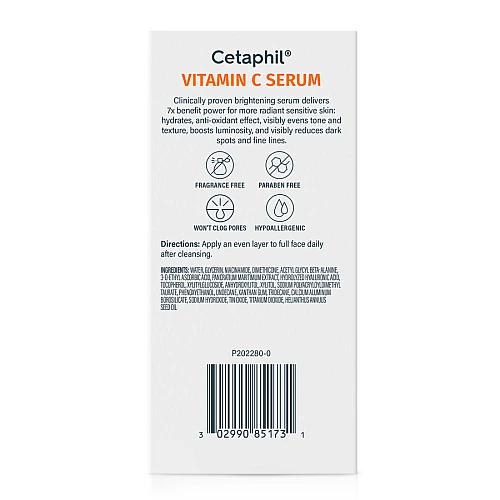 צטאפיל סרום לפנים עם ויטמין C ללא בישום 30 מ"ל - Cetaphil